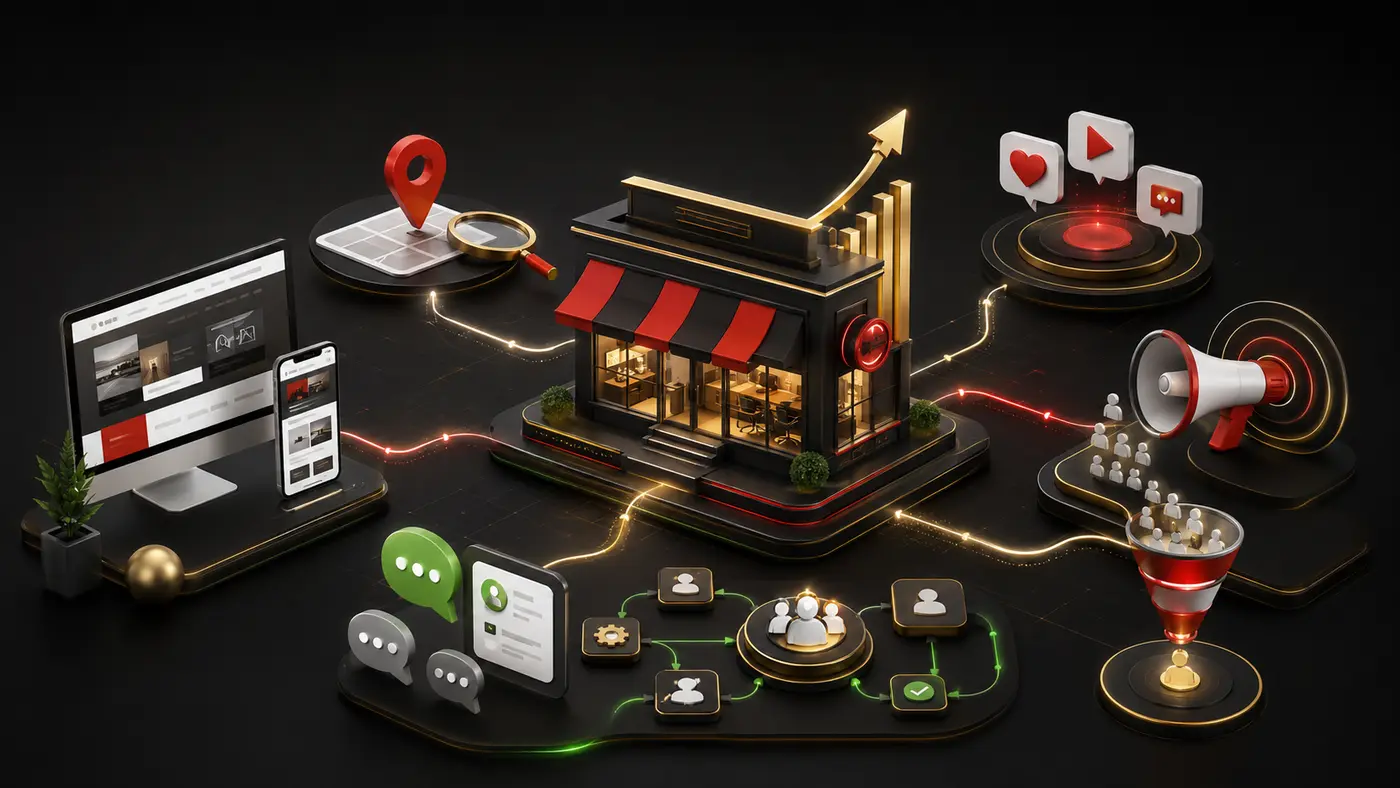 Connected digital growth system for a small business